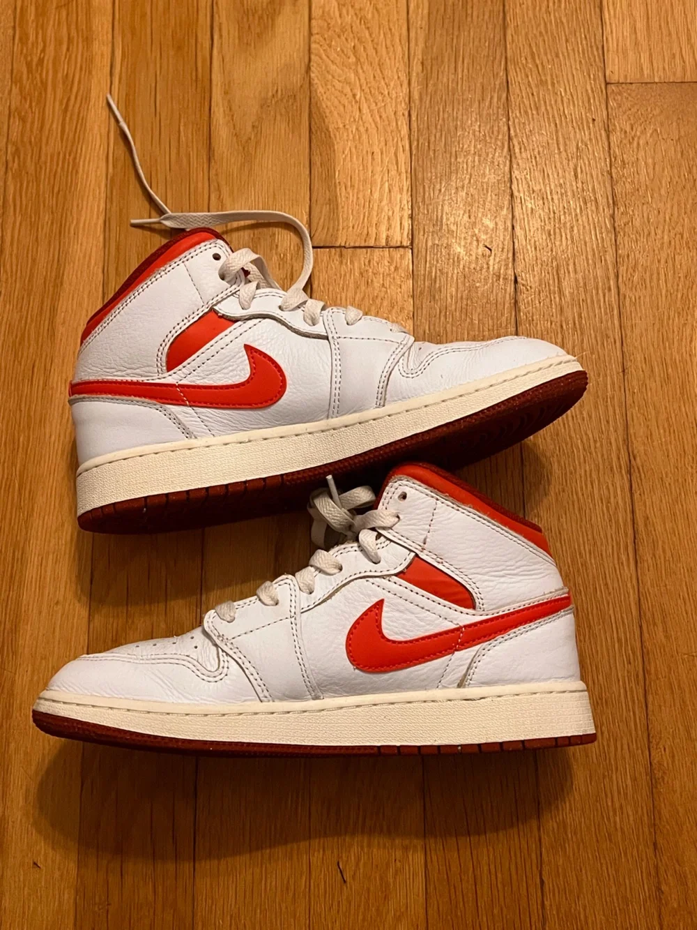 Nike Kids High-Top Sneakers - White & Red